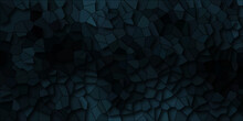 Quartz Dark Navy Blue Broken Stained Glass Background. Voronoi Diagram Background. Seamless Pattern Shapes Vector Vintage Quartz Surface White For Bathroom Or Kitchen