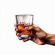 Hand refusing a glass of alcohol isolated on white background, hand drawn, png
