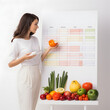 Nutritionist planning a diet chart for a client isolated on white background, minimalism, png
