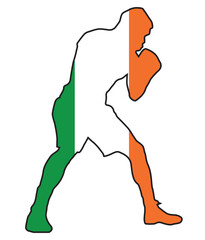 Sticker - Boxer With Irish Flag