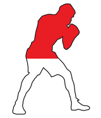 Sticker - Boxer With The Monaco Flag