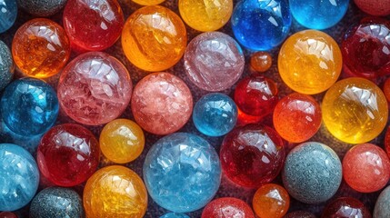 Sticker -  a bunch of different colored candies sitting on top of a pile of other colored candies on top of a pile of other colored candies next to each other colored candies.