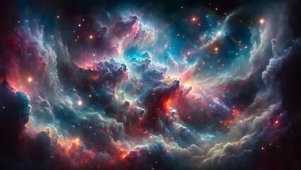 Wall Mural - Starry night cosmos Colorful nebula cloud in space galaxy	
