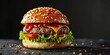 © Людмила - Juicy just cooked burger with meat and cheese , fast food , delicious , background , wallpaper.