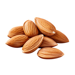 almonds isolated on a transparent or white background, png	
