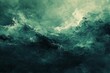Green and Black Wave Painting