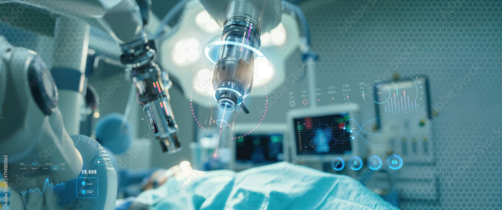 future robotic arms performing automated medical health care operation ...