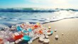 The Impact of Microplastic on Nature: A Conceptual Composition of Microplastics and Coastal Sand AI Generated
