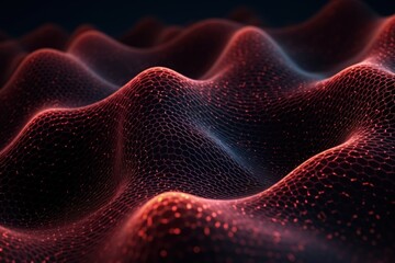 Wall Mural - Abstract network connection structure with dots and lines.