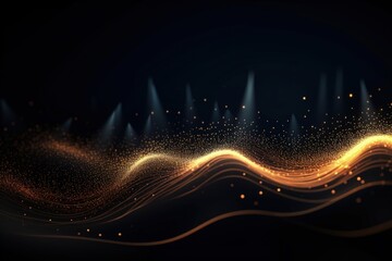 Wall Mural - Abstract digital wave background with particles.