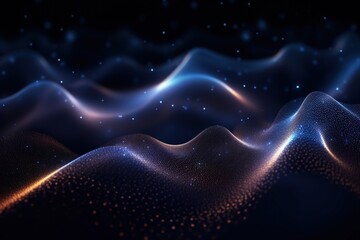 Wall Mural - Abstract digital wave background with particles.