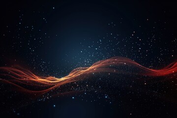 Wall Mural - Abstract digital wave background with particles.