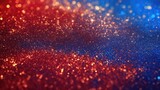 Fototapeta Tęcza - Abstract Red, Blue and Golden glitter lights Gold glitter dust texture dark background