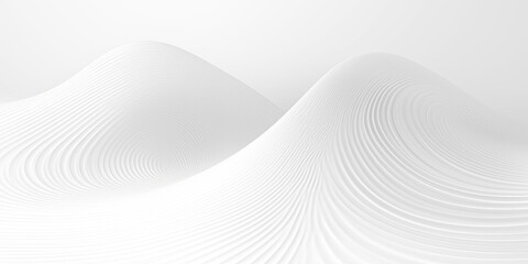 Wall Mural - Abstract 3D Background, white grey wavy waves flowing ripple surface