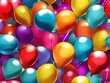 Pop Art Illustration einer Menge von Luftballons