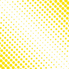 Poster - abstract seamless minimalistic thin to thick yellow halftone dot pattern.