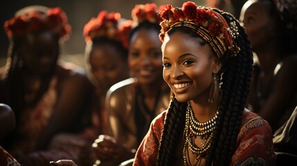 African woman wearing traditional head hairstyles