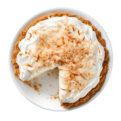 Wall Mural - Delicious Coconut Cream Pie Isolated on a Transparent Background