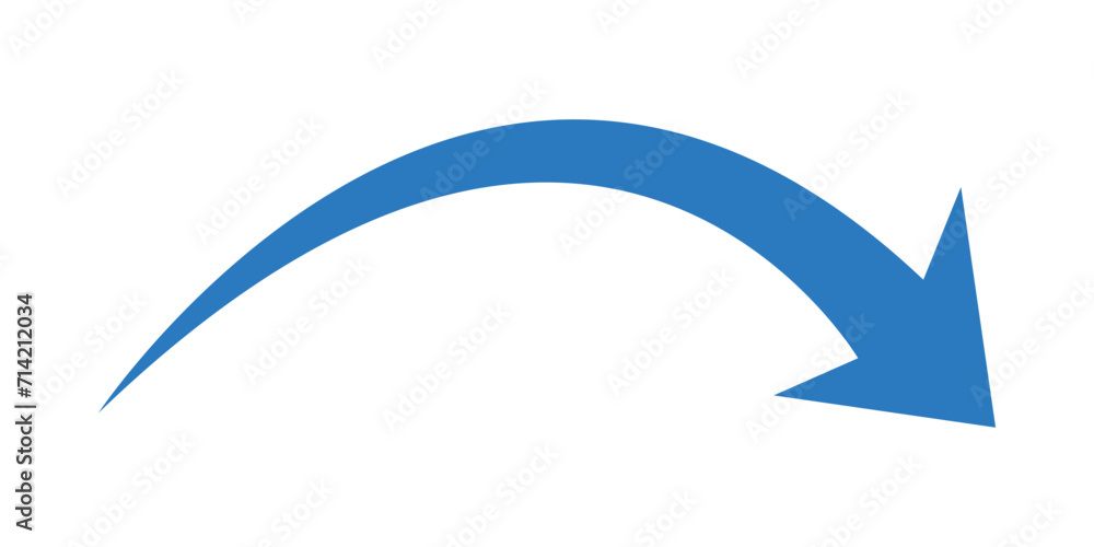 Blue arrow icon on white background. flat style. arrow icon for your ...