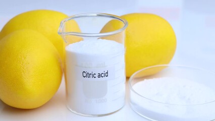 Poster - Citric acid in chemical container , chemical in the laboratory and industry, Raw materials used in production or analysis