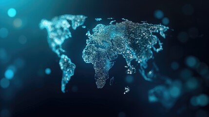 World map glowing point and line composition concept of global business and network