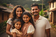 © PHB Stock - Portrait of happy latino family hugging on rural background