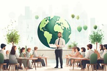 World Teachers Day Flat Illustration And School Teachers Blackboard With Education Concept