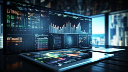 Wall Mural - comprehensive financial data analytics dashboard for analysts and professionals