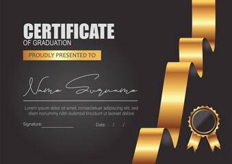 attractive amazing certificate design template for graduation and appreciation