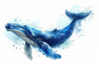 Blauwale einfache Skizze weißer Hintergrund im Stil des Minimalismus