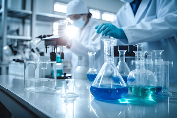 professional health care researchers working in life of medical science laboratory, technology of medicine chemistry lap experiment for hospital