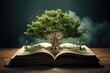 © 7oanna - opened book with tree growing inside concept of imagination, gaining knowledge