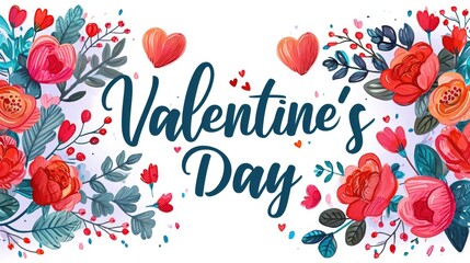 Wall Mural - Valentine's Day greeting postcard.
