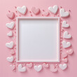Valentine s Day and Love concept.Pink board with hearts with space for text