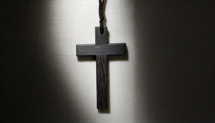 Canvas Print - Wooden cross - a symbol of faith and hope in Christianity