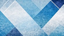 Modern Abstract Blue Background Design With Layers Of Textured White Transparent Material In Triangle Diamond And Squares Shapes In Random Geometric Pattern