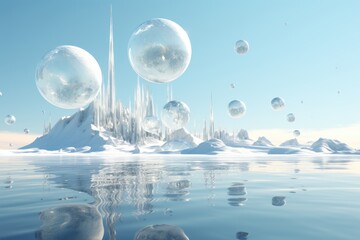3D Sky Water on Technical Planets