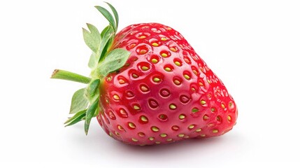 Sticker - strawberry on isolated white background.
