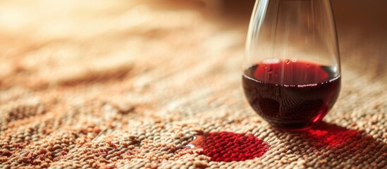 Red wine spilled on carpet.