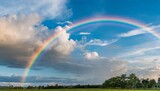 Fototapeta Tęcza - beautiful rainbow and blues sky background