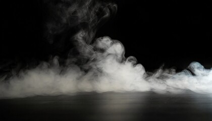 Wall Mural - blurred smoke on black background realistic smoke on floor for overlay different projects design background for promo trailer titles text opener backdrop