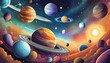 © Marcelo - ai generated ai  solar system universe galaxy space planets poster background decoration graphic art