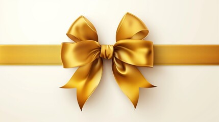 Wall Mural - Yellow ribbon on white background