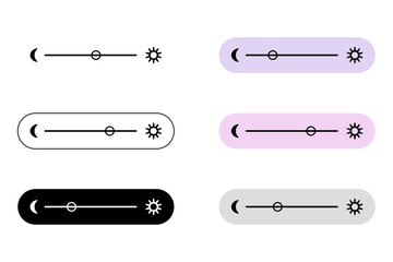 Wall Mural - Brightness Level Slider Collection – Contrast and Brightness Adjustment Controls – Design concept for mobile apps and websites