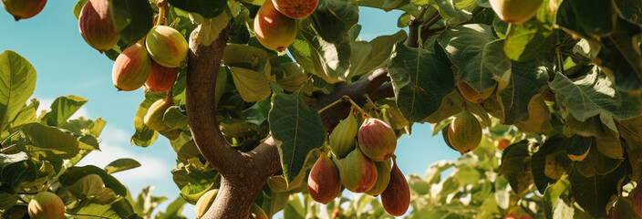 Sticker - Close up view of fig fruit tree