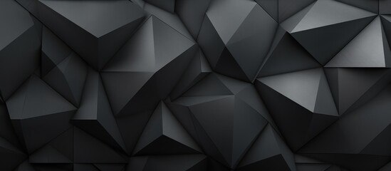 Wall Mural - Black or dark grey 3d geometric shape texture design background. Generate AI image