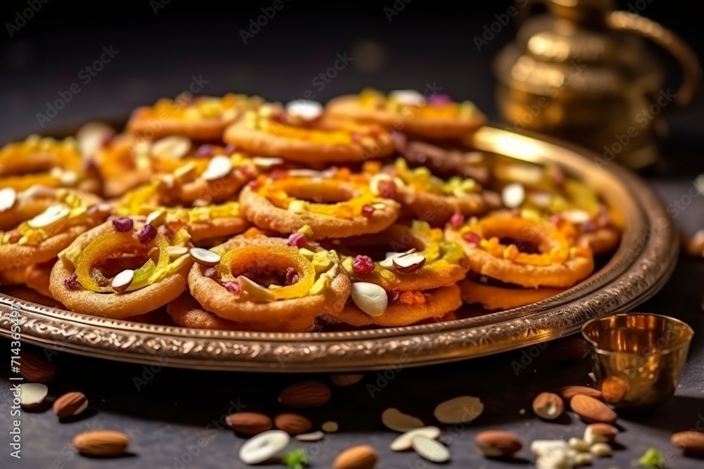 Rajasthani Ghevar, an Indian crunchy sweet Stock Illustration | Adobe Stock