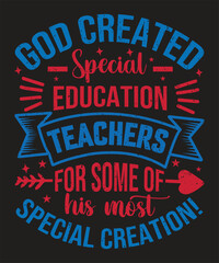 Wall Mural - God special education teacher typography Behavior Therapist design with grunge effect