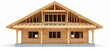 Construction process of wooden frame house with skilled workers and modern equipment