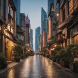Fototapeta Nowy Jork - Cement street financial downtown shanghai travel